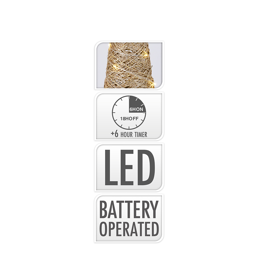 Kegel led goud 40 leds 78cm
