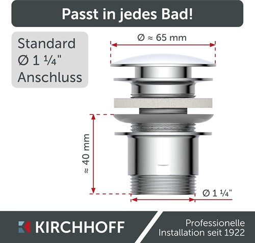 Kirchhoff Universelle Waschtafel, Pop-up 1 1 4 (5 4 ) | Chrom - 98807330