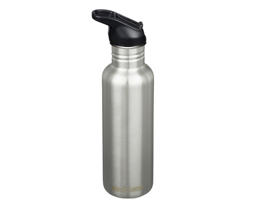 Klean Kanteen Trinkflasche – klassisch – Sportverschluss mit Flip – gebürsteter Edelstahl – 800 ml