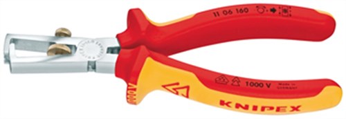 Knipex Abisolierzange + Federkomfort 160 mm VDE - 11 06 160 SB - 1106160SB