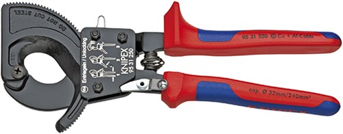 Knipex Kabelschere (Ratschenprinzip) mit Mehrkomponentengriffen 250 mm - 9531250