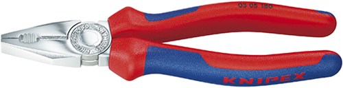 Knipex verchromte Kombizange mit Mehrkomponentengriffen 180 mm - 0305180