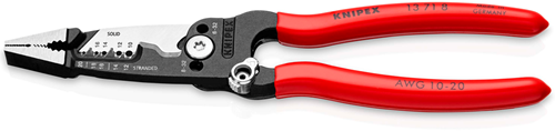 Knipex Abisolierzange Multifunktionszange | für Elektriker | amerikanisches Modell | kunststoffbeschichtet - 13 71 8