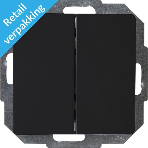 Kopp Paris mattschwarzer Serienschalter + Wippe – 4625220