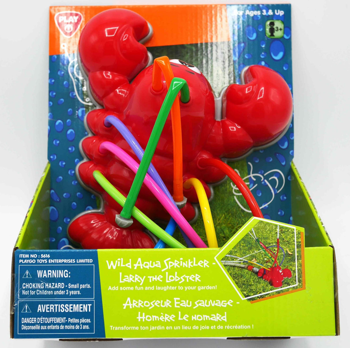 Playgo-Wassersprinklerkrabbe mit 8 Armen, aus denen Wasser austritt
