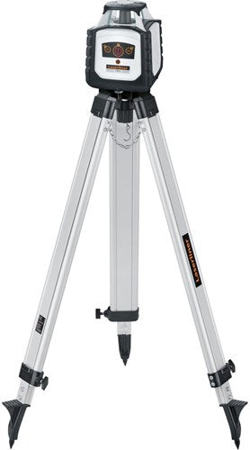 Laserliner cubus 210 s | einstellen | Rotationslaser | Leuchtenstativ 150 cm | Teleskop-Nivellierschiene 4 m | Laserempfänger - 052.205a