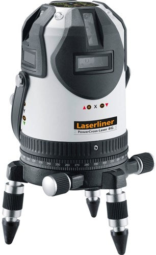 Laserliner powercross-laser 8 g | professionele kruislijnlaser | groen | 8 laserlijnen | loodfunctie | in l-boxx - 032.090l