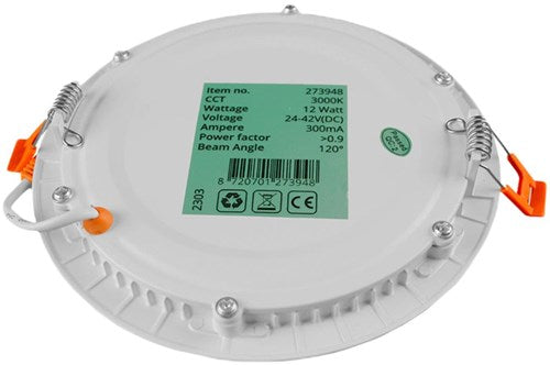 Enzo led panel downlight 12w 3000k incl. driver wit - led2631