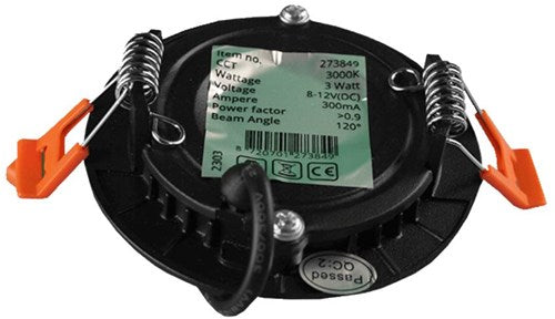 Enzo led panel downlight 3w 3000k incl. driver zwart - led2600