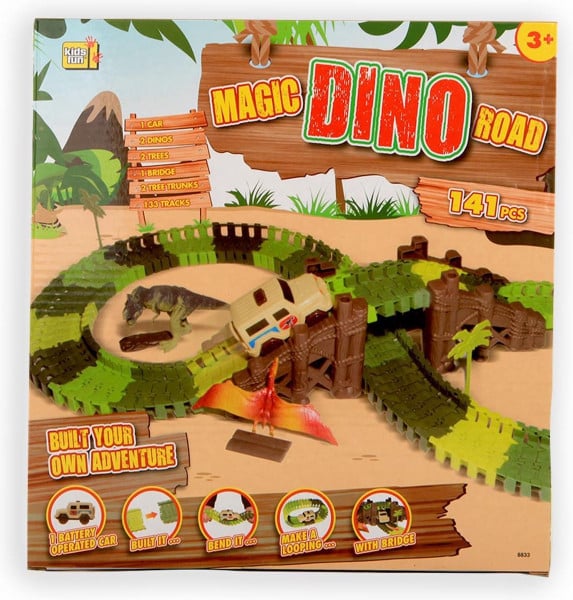Jonotoys Magic Dino Road, bauen Sie Ihre eigene Dino-Abenteuerstrecke