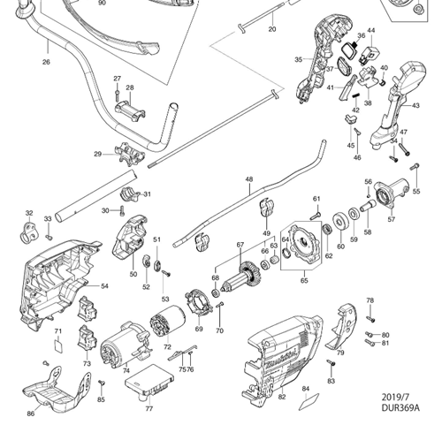 Makita Zubehör 144312-2 Schutzring komplett EM403MP | für dur369az - 144312-2