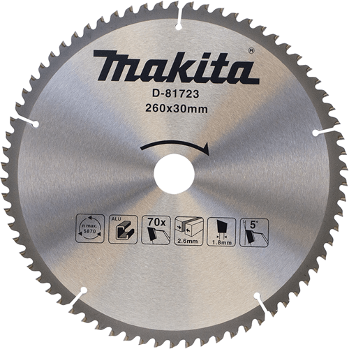 Makita Zubehör Kappsägeblatt Aluminium | Standard 260x30x2,8 70t 5g - d-81723