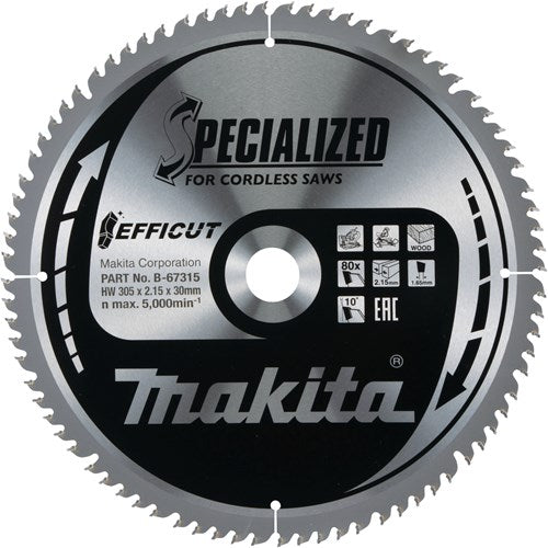 Makita Zubehör Kappsägeblatt Holz Efficut 305x30x2,15 80t 10g - B-67315
