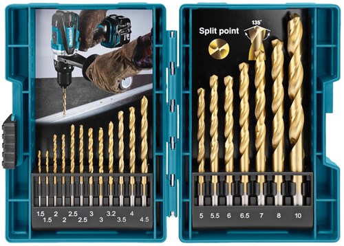 Makita Zubehör Bohrerset HSS-Zinn 19-teilig – D-67527