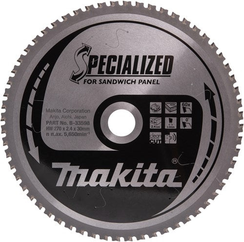 Makita Zubehör Kreissägeblatt | Sandwichplatte | hm 270x30 60t - b-33598