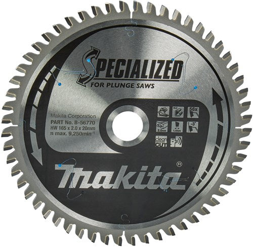 Makita Zubehör Tauchsägeblatt | Aluminium | 165x20x2 56t - b-56770