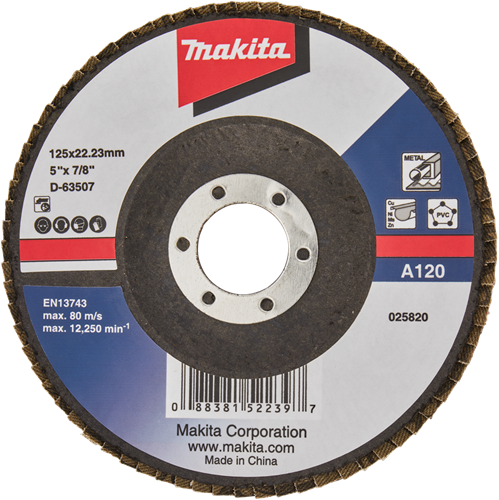 Makita Zubehör Lamellenschleifscheibe 125 mm A120 – D-63507 D-63507