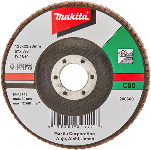 Makita Zubehör Lamellenschleifscheibe 125 mm C80 – D-28101 – D-28101