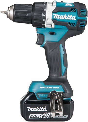 Makita ddf484rtj 18-V-Bohrschrauber, bürstenloser 5,0-Ah-Akku (2 Stück), Schnellladegerät, Mbox