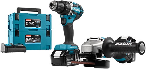Makita dlx2190tj1 Kombinationsset – ddf484 + dga504 – 2x 5,0 Ah Akkus