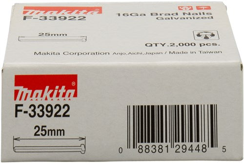 Makita Zubehör Makita F-33922 Brad verzinkt 25 mm VE = 2000
