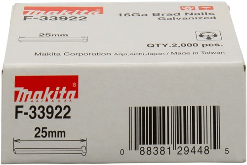 Zubehör für Makita-Bohrer, Länge 25 mm, Ausführung verzinkter Draht, Stärke 1,61 mm – F-33922