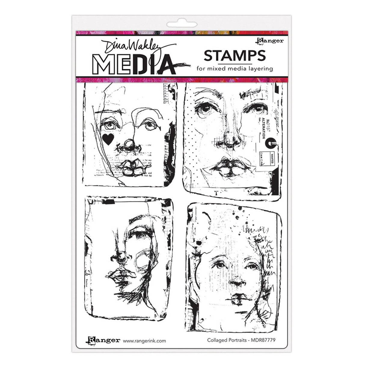 Ranger Ink Ranger • Dina Wakley Media Cling Stamps collagierte Porträts