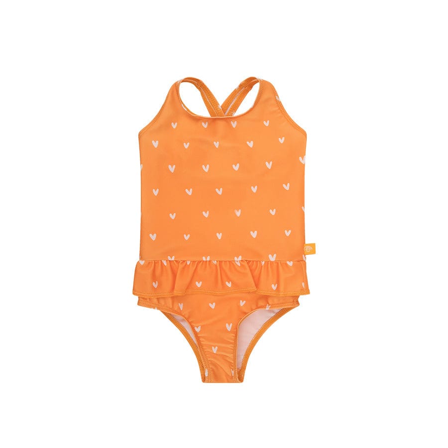 Orangenkuss | Orangefarbener UV-Badeanzug für Mädchen