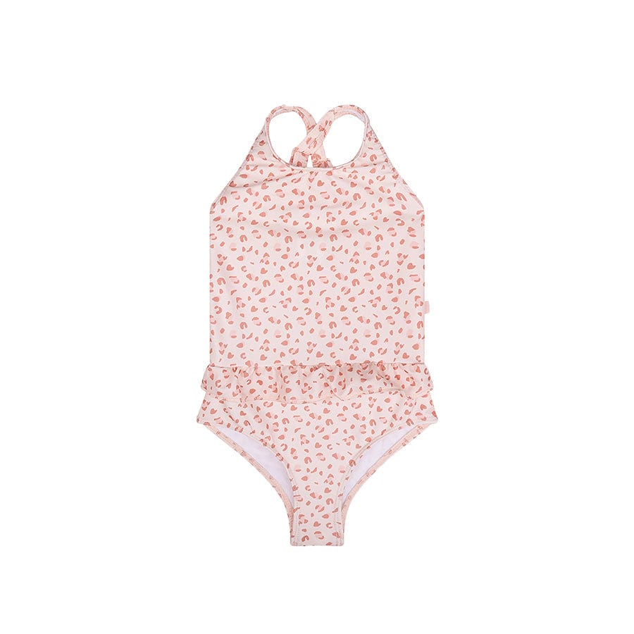 Leopard | altrosa UV-Badeanzug für Mädchen