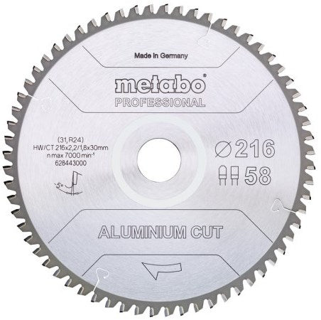 Metabo Zubehör Kreissägeblatt | Aluminiumschnittprof | 254x30mm | z72 fz tz 5° neg - 628447000