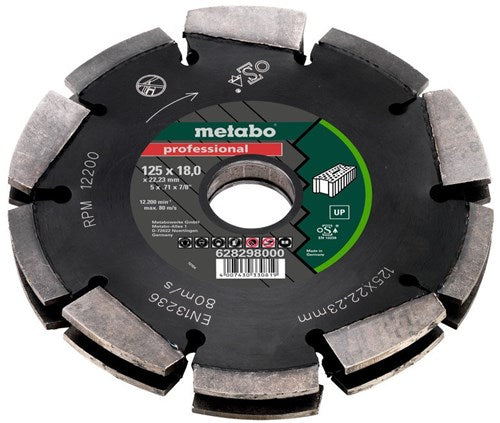Metabo Zubehör Diamant-Frässcheibe-2, 125x18x22,23mm, Profi, Up, Universal - 628298000