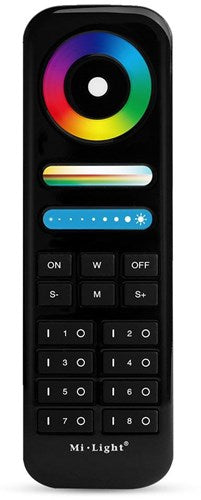 Mi-light miboxer rgb-cct afstandsbediening 2.4g 8-zones zwart - led0231