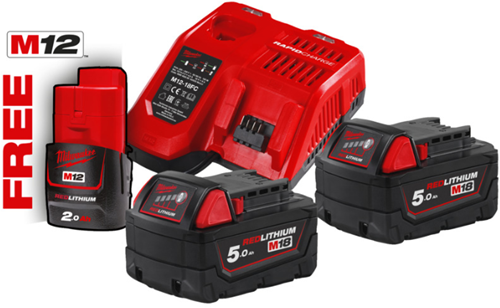 Milwaukee M18 Nrg-502 18-V-Li-Ionen-Akku-Starterset