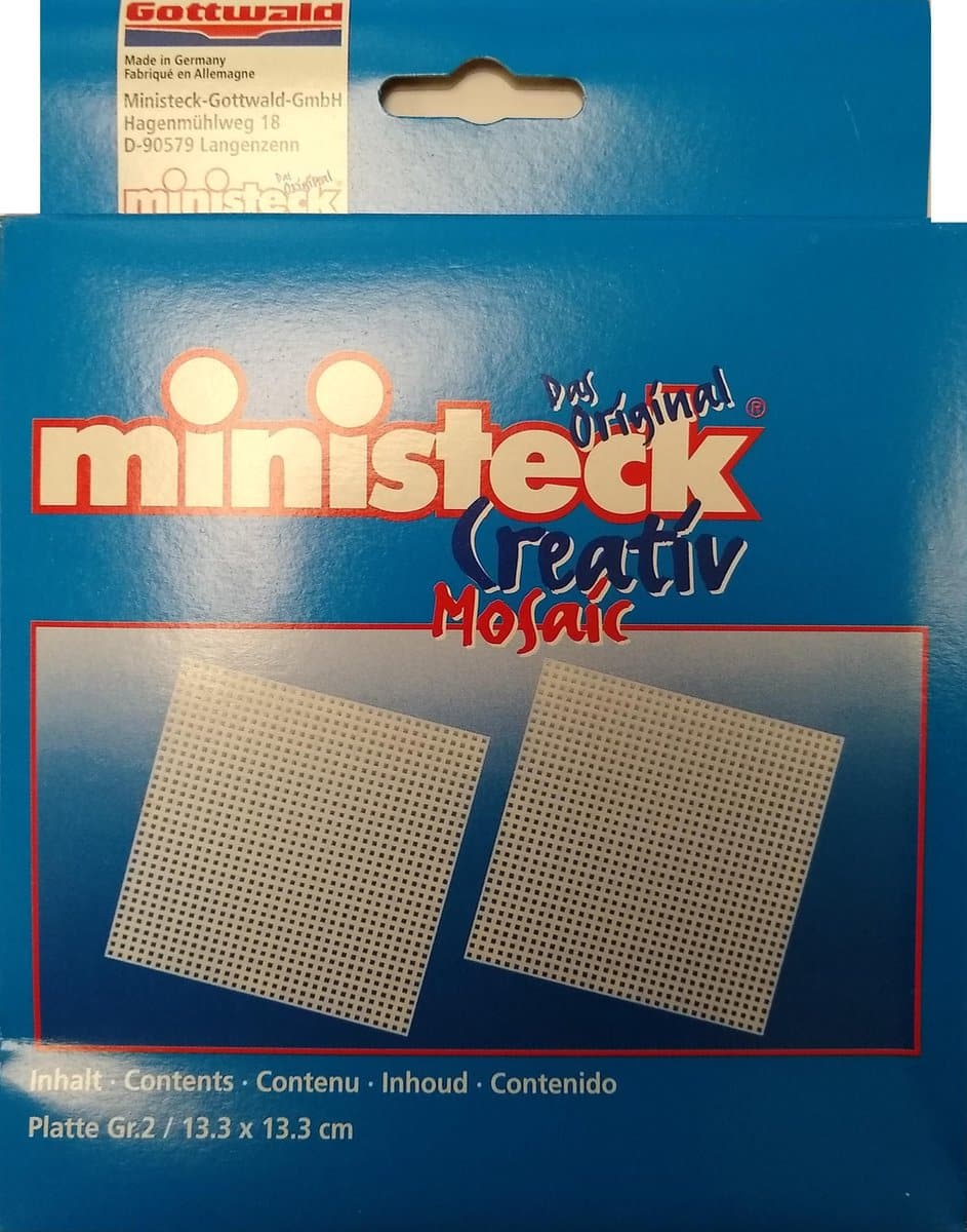 Ministeck - Grundplatte 13,3 x 13,3 cm - 32x32 Löcher - 4 Stück