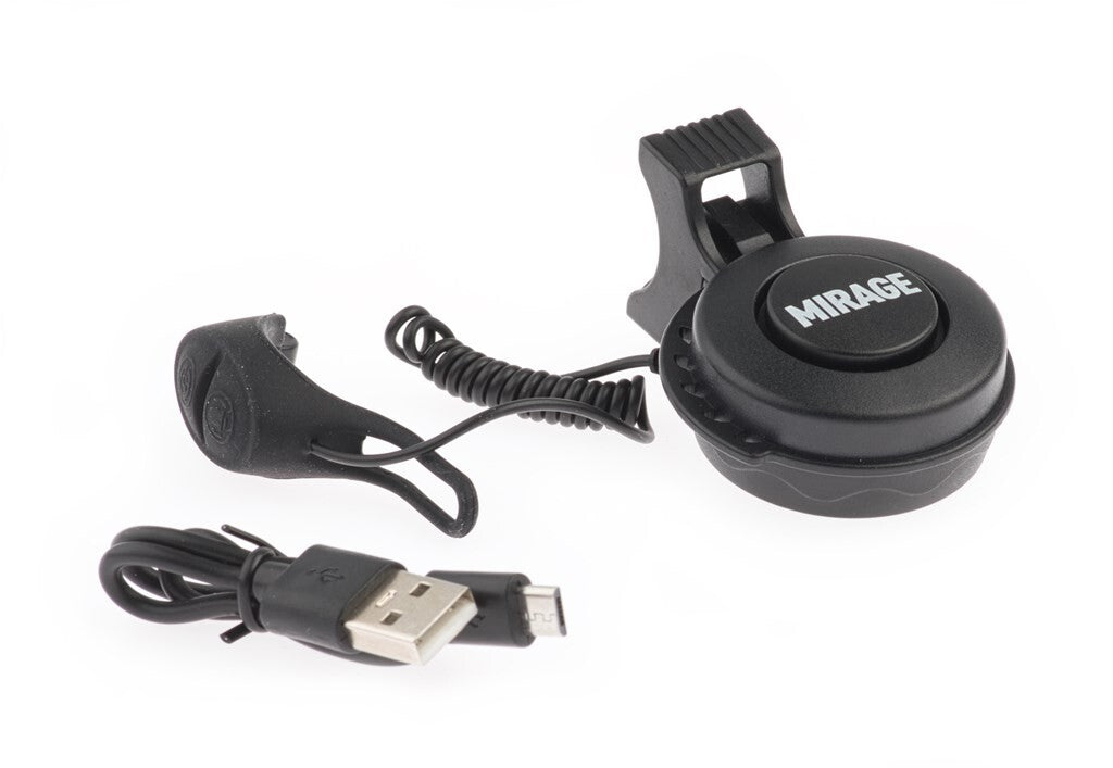 Mirage Fietshoorn T-002 80 90 dB 6,5 cm ABS PC Schwarz 2-Stück