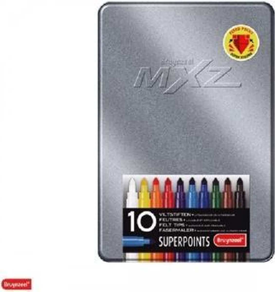 Bruynzeel - 10 mxz Filzstifte Superpoints in einer Dose
