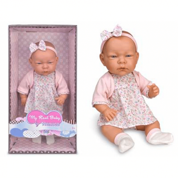 Famosa nenuco my real baby, Babypuppe, die wie ein echtes Baby aussieht – rosa, 42 cm groß