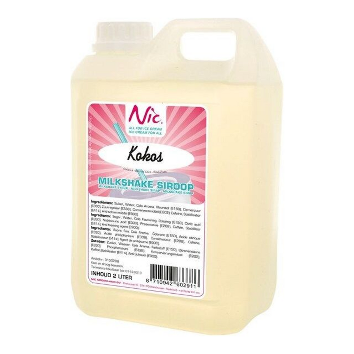 Nic frusco milkshakesiroop cocos (2 liter)