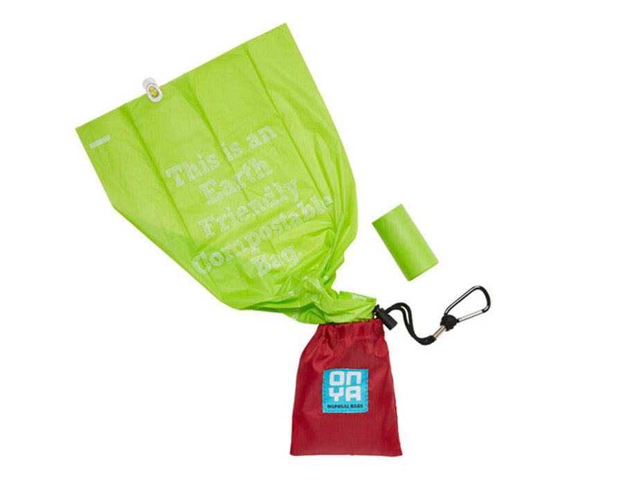 Onya Hundekotbeutel mit Tasche - Chili Red