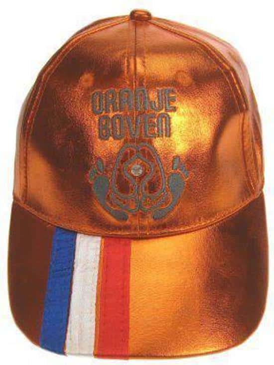 Van der Doelen orangefarbene Top-Kappe mit Gummizug hinten
