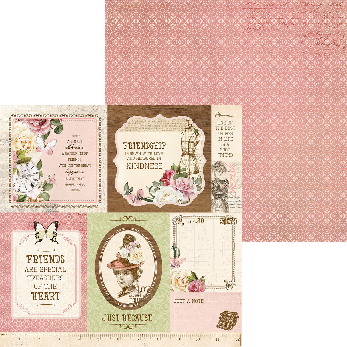 Kaisercraft • Mademoiselle, doppelseitig, 30,5 x 30,5 cm, Couture