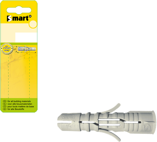 Pgb-europa smart | Nylondübel mit Brett ø 10x50 grau | 25 Stück sm00bpn00100050gh