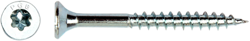 Pgb-europe pgb-fasteners spaanplaatschroef vzk-t deeldraad snijpunt verzonken kop ø5,0x80 zn tx25 | 200 st | pgwvtg001005000802