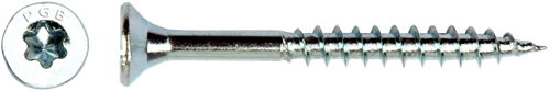Pgb-europe pgb-fasteners spaanplaatschroef vzk-t deeldraad snijpunt verzonken kop ø6,0x200 zn tx30 | 100 st | pgwvtg001006002002