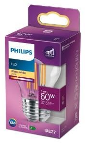 Philips led kogel e27 6,5-60w 2700k filament helder blister - 5101582
