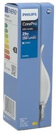 Philips LED -Lampenkerze mit Krul E14 250 LM Matte