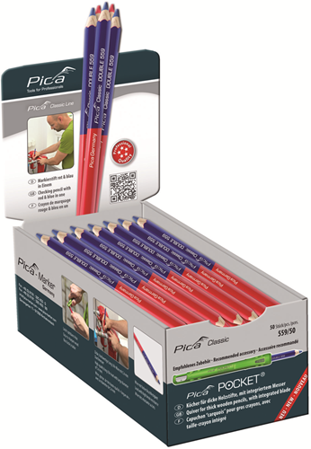 Pica 559 dubbel potlood rood blauw | 17,5cm | 50 stuks - pi559-50