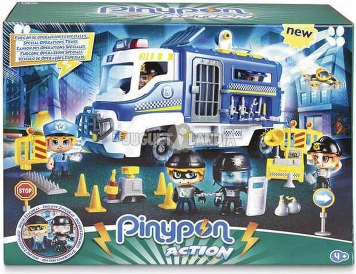 Famosa Pinypon – Polizeiauto, 25 Zubehörteile und 2 Spielfiguren