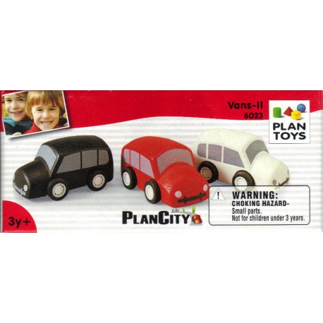 Oku Plan Toys 3 Lieferwagen aus Holz