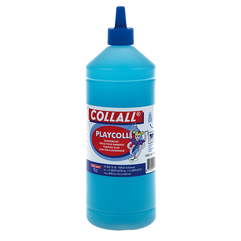 Collall Playcoll – blauer Kinderkleber auf Wasserbasis – 1 l